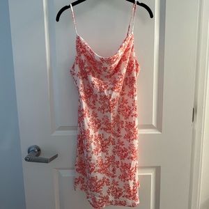 Urban Outfitters UO cowl neck mini slip dress with red and white pattern - NWT